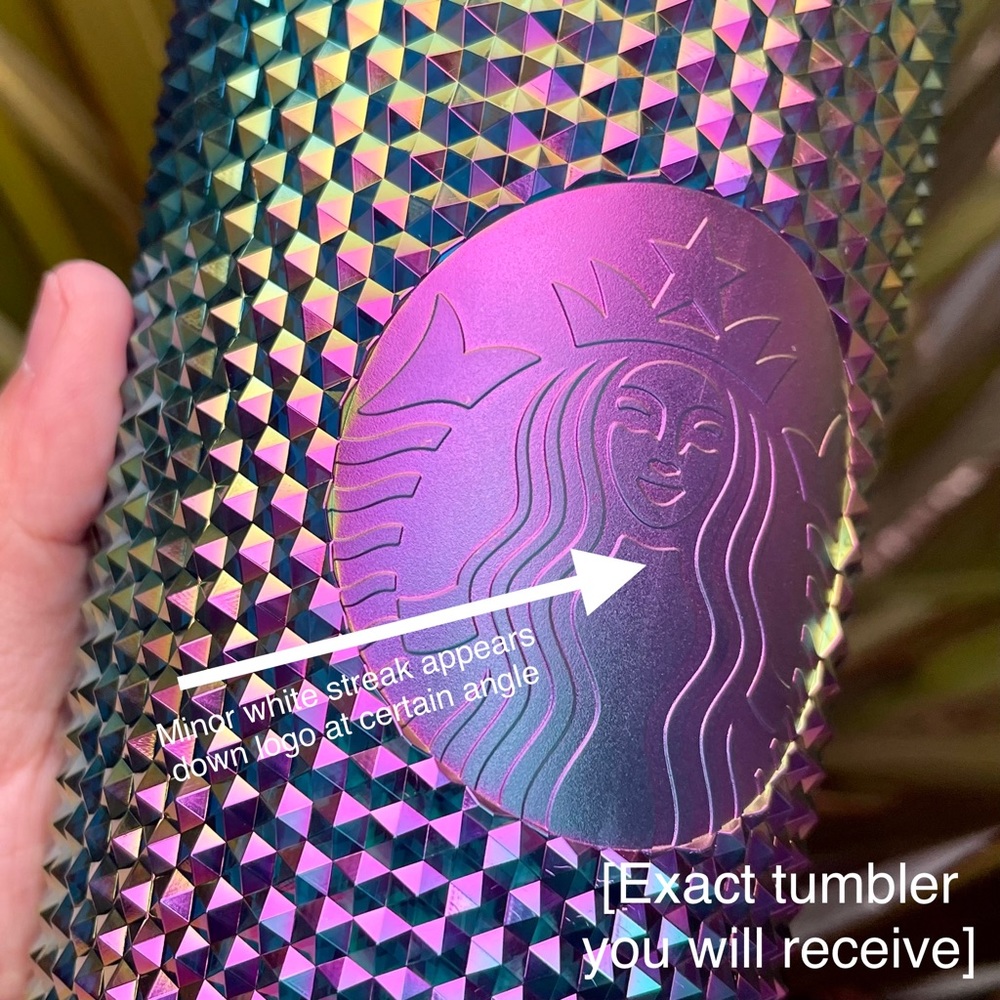 🌈LAST💜Starbucks Metallic Oil Slick Rainbow Studded - Picture 7 of 11